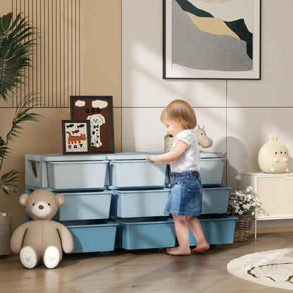 3 Tier Kids Toy Organizer, 9 Plastic Drawers, Blue Baby & Kids Storage at Gallery Canada