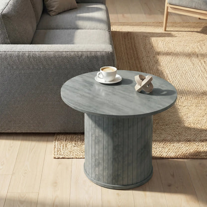 Round Coffee Table, 24", Cement Grey Coffee Tables at Gallery Canada