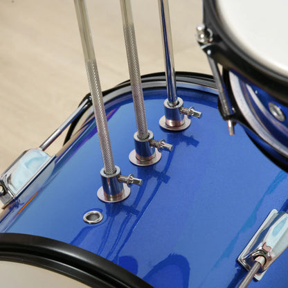 7 Piece Kids Drum Set, Throne, Cymbal, Pedal, Drumsticks, Blue Electronic Musical Pianos at Gallery Canada