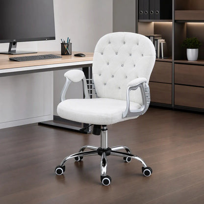 Office Chair, Adjustable Height, Tufted Back, White Task Chairs at Gallery Canada