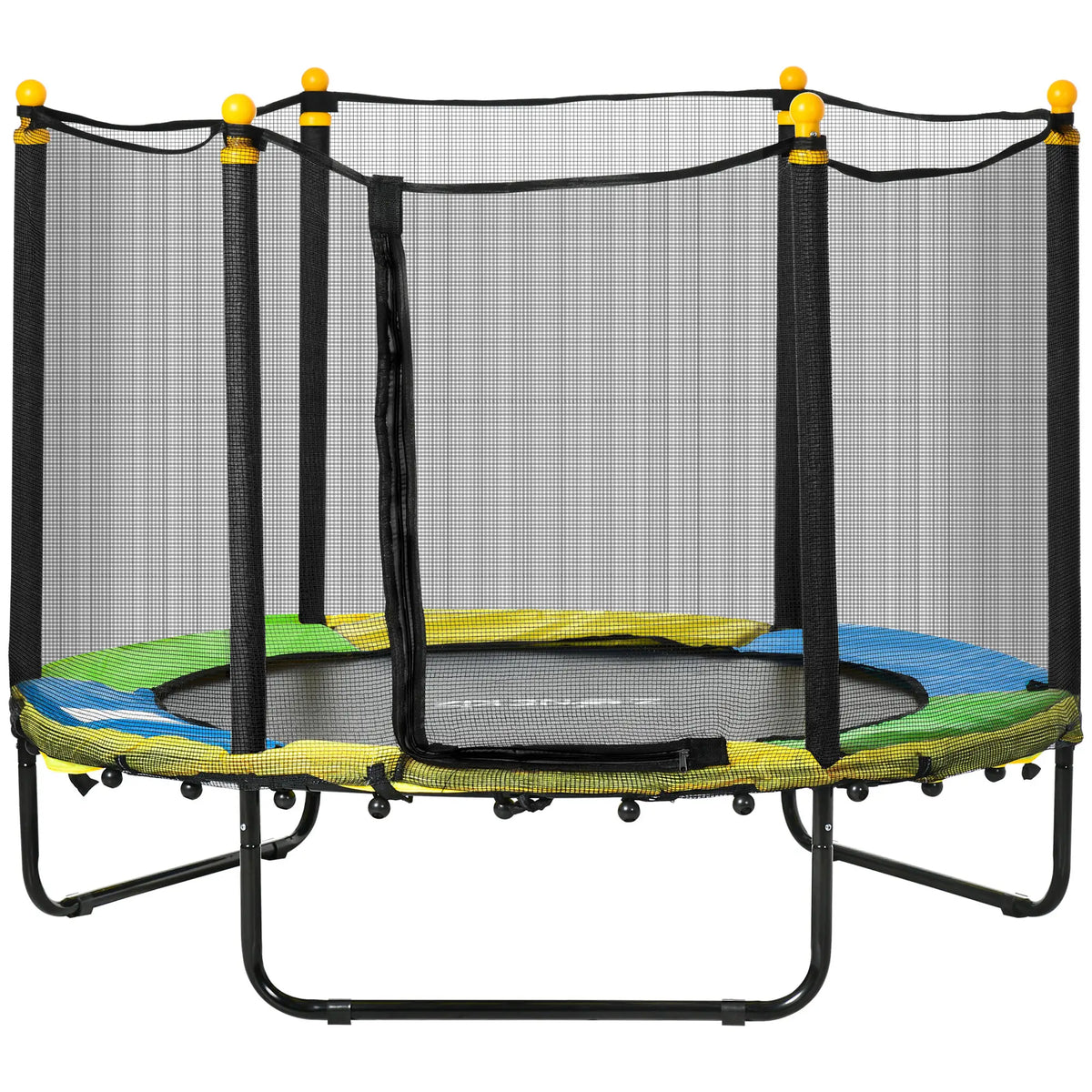 4.6FT Kids Trampoline with Enclosure Net, Indoor Outdoor, Black Trampolines at Gallery Canada