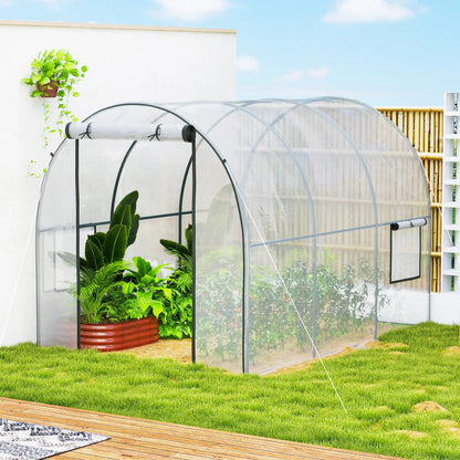 Polytunnel Greenhouse, Roll-Up Door, Mesh Window, 3 x 2 x 2 m, Clear Tunnel Greenhouses at Gallery Canada