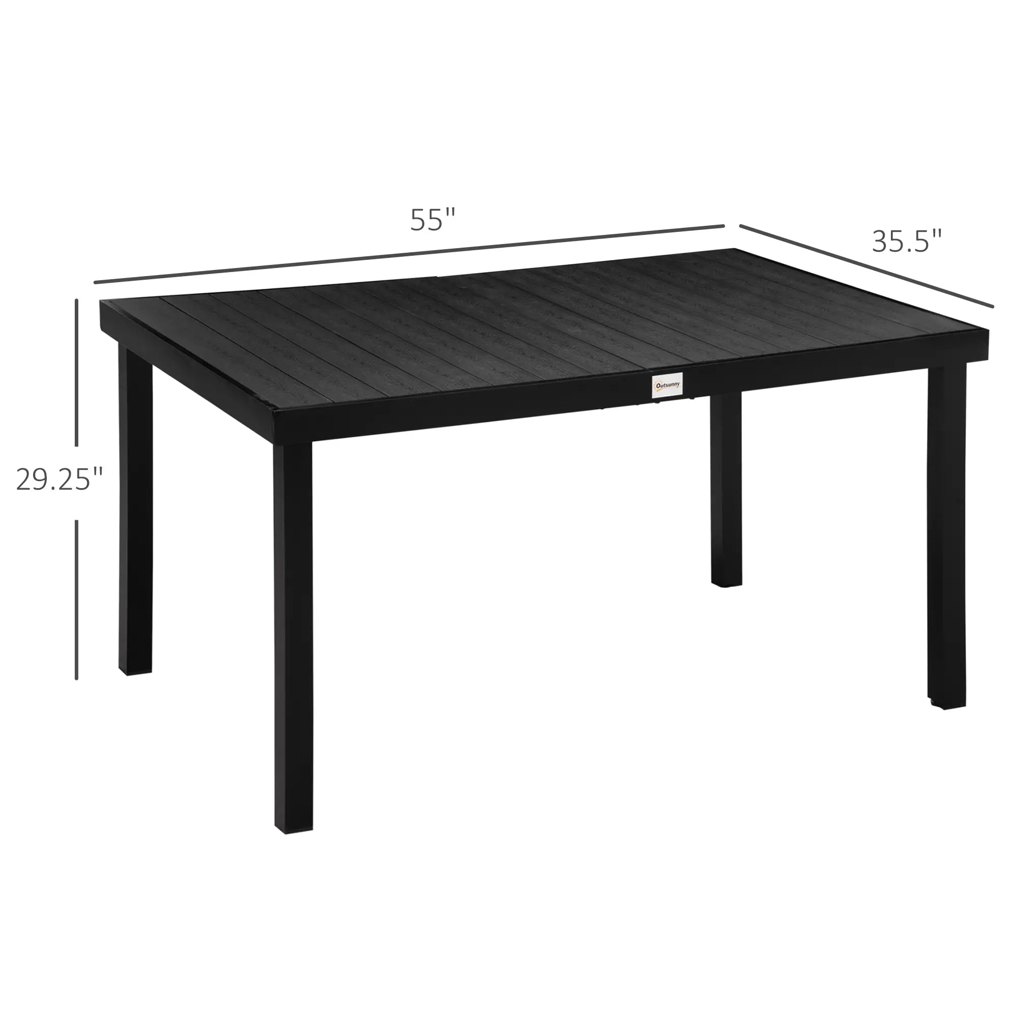 Aluminum Outdoor Dining Table for 6, 55