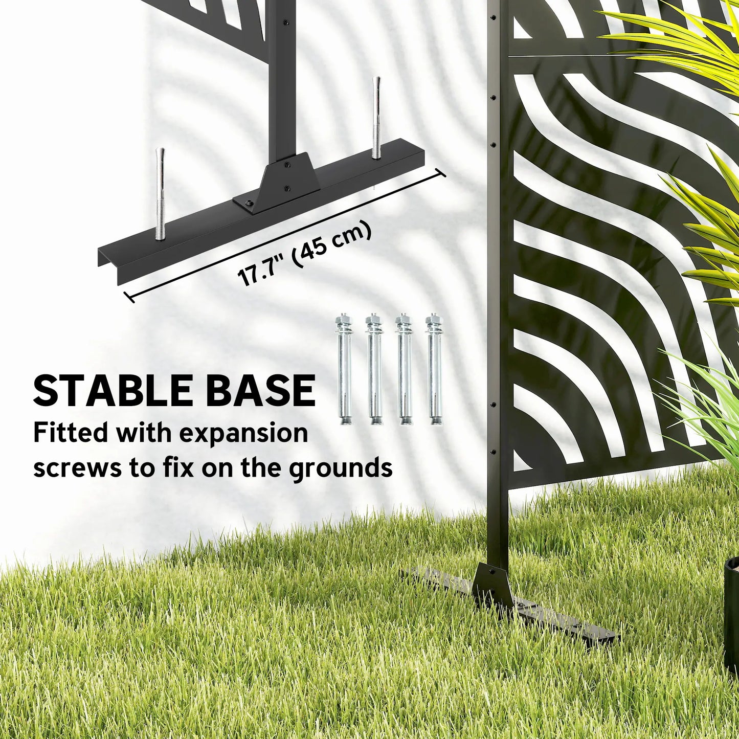 78" X 48" Metal Outdoor Privacy Screen, Freestanding Divider, Black Side Awnings at Gallery Canada