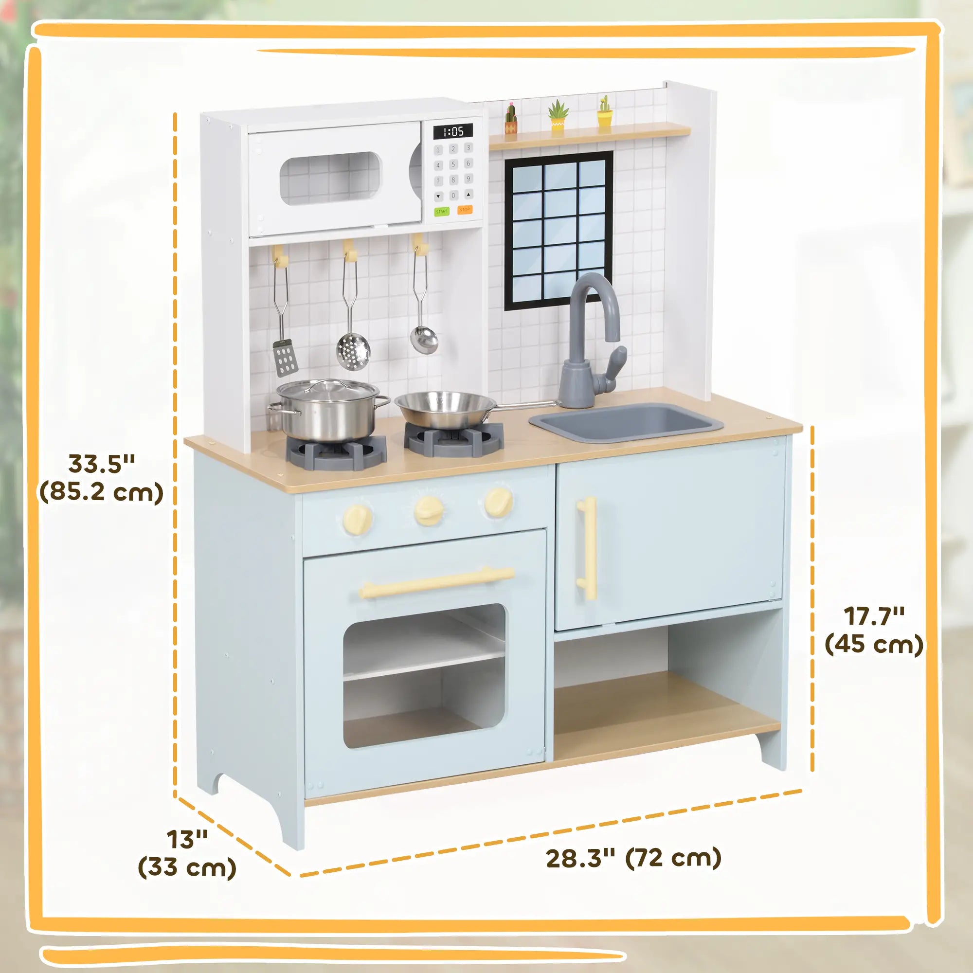 Kids Play Kitchen Set, Stove Microwave Oven, Turning Knobs, Cooking Accessories Play Kitchen at Gallery Canada