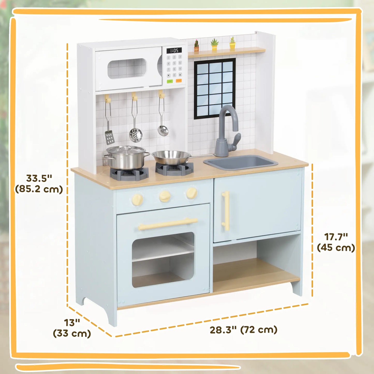 Kids Play Kitchen Set, Stove Microwave Oven, Turning Knobs, Cooking Accessories Play Kitchen at Gallery Canada