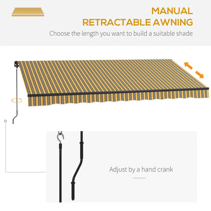 13x10 Ft Retractable Awning, UV Resistant Sunshade, Amber/Dark Grey, Amber/Dark Grey Window Awnings at Gallery Canada