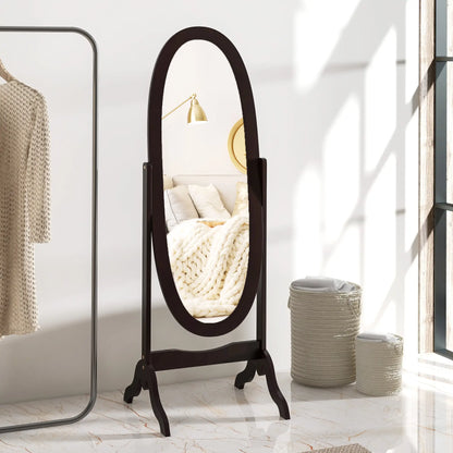 Full Length Floor Mirror, Adjustable Angle Oval Frame, 60x24 Inches Full Length Mirrors at Gallery Canada