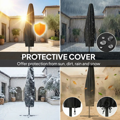 10 ft Offset Patio Umbrella, Solar Light, 360° Rotation, Tilt, Wine Red Offset Cantilever Umbrellas at Gallery Canada
