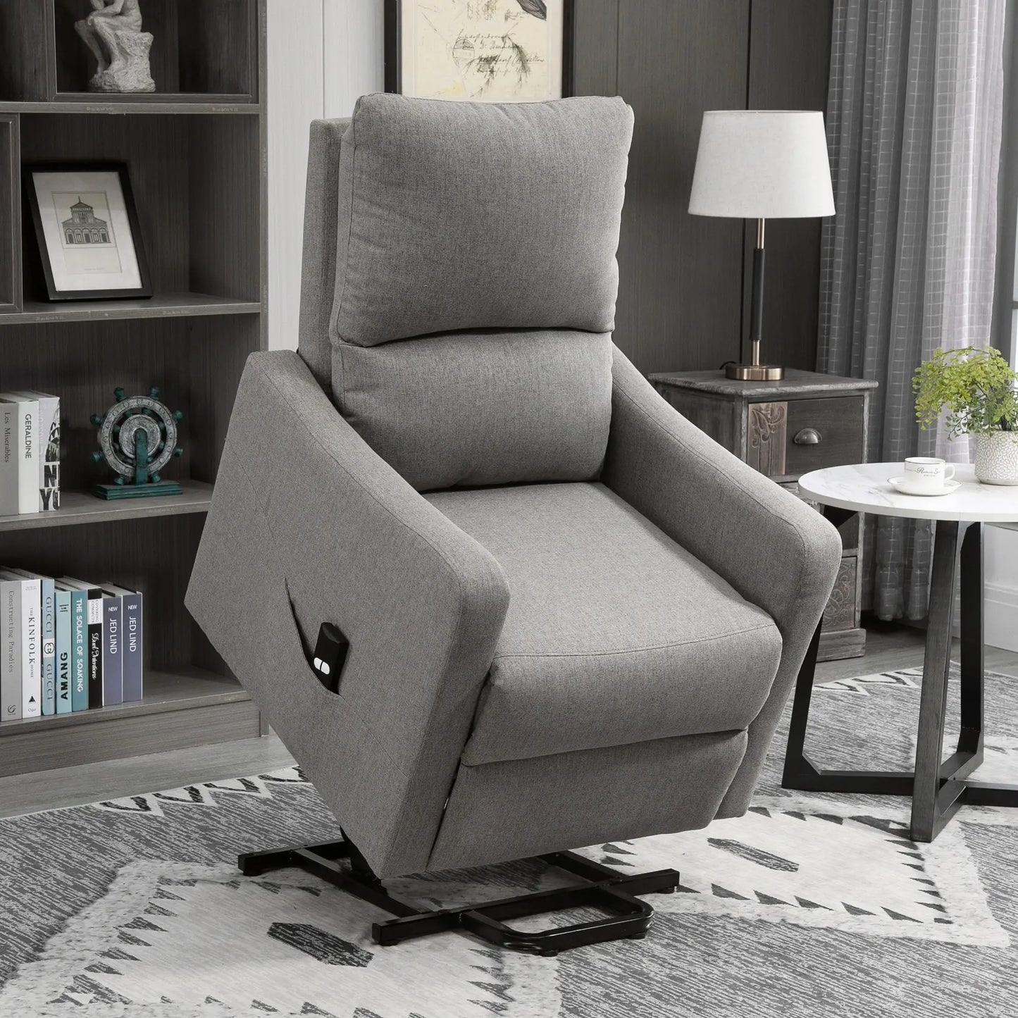 Electric Lift Recliner Chair, Power Chaise Lounge, Remote Control, Side Pocket Electric Power Lift Chairs at Gallery Canada
