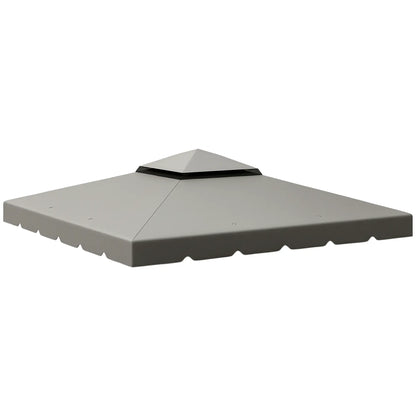10' x 10' Gazebo Replacement Canopy, Double Vented Roof, Grey Gazebo Canopy Replacement Light Grey at Gallery Canada