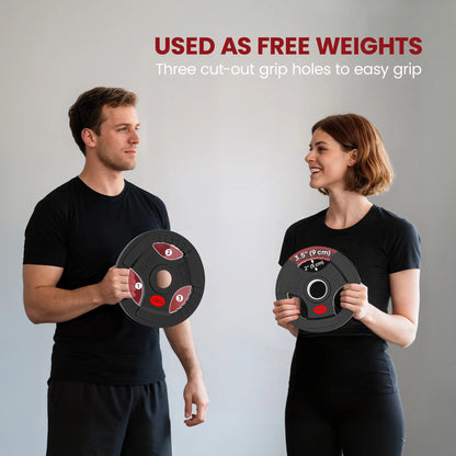 Weight Plates Set, 2-Inch Barbell Weights, 2 x 11lbs, 2 x 22lbs Dumbbells & Barbells at Gallery Canada