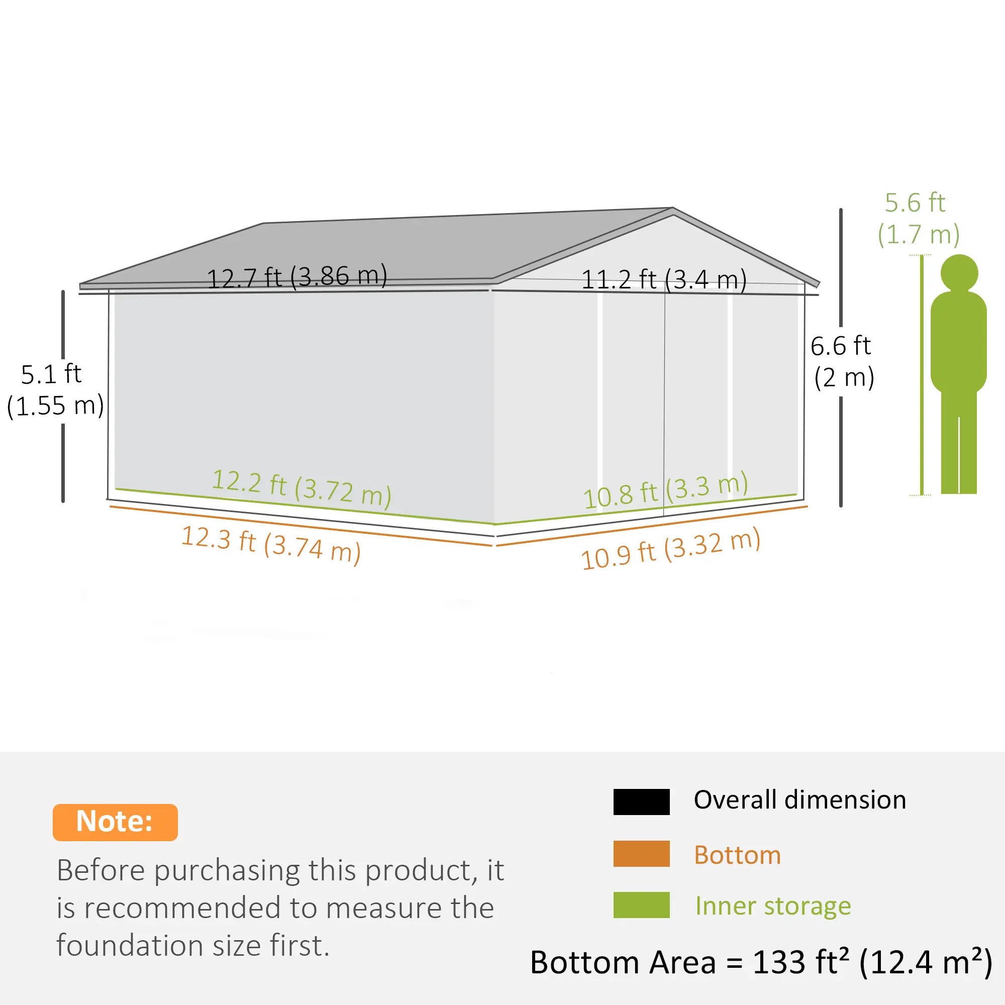 11' x 13' Garden Storage Shed, Metal, Double Doors, White Sheds at Gallery Canada