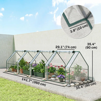 Portable Mini Greenhouse, Growing Tent, w/ Zippered Doors, Clear Greenhouses at Gallery Canada