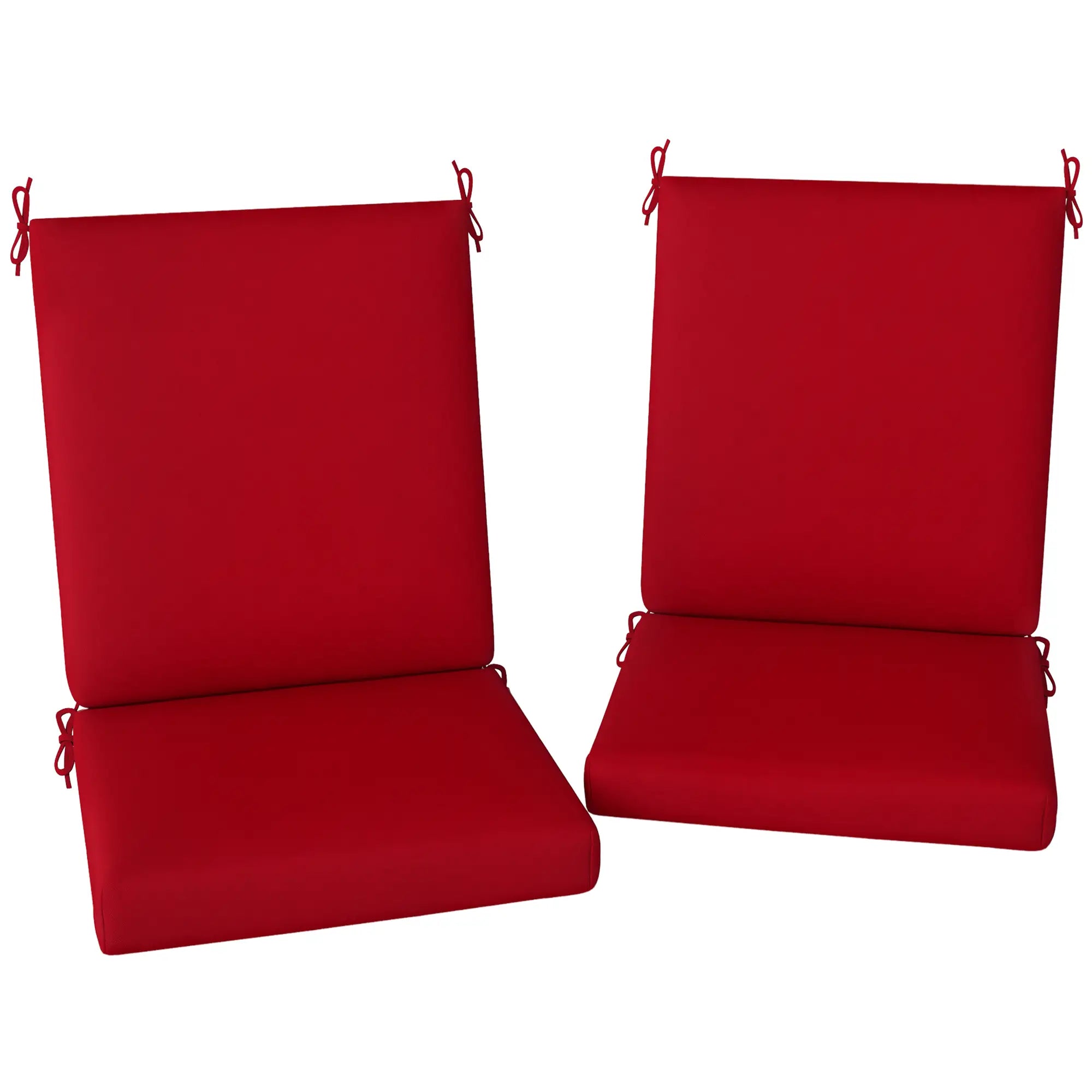 Outdoor Cushions Set of 2, Dining Chair Seat Cushions with Back, Fade-Resistant, Wine Red Patio Chair Cushions at Gallery Canada