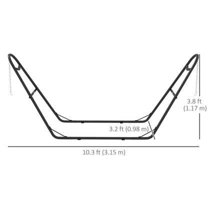 10.3Ft Adjustable Hammock Stand, Fits 9-14Ft, 450Lbs, Black Hammock Stands at Gallery Canada