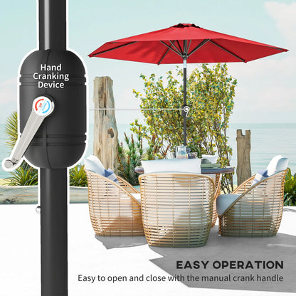 Patio Sun Umbrella, 6 Ribs, Wine Red Sun Umbrellas at Gallery Canada
