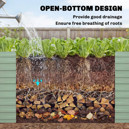 8' x 4' x 2' Galvanized Raised Garden Bed, Planter Box, Light Green Galvanized Planter Boxes at Gallery Canada