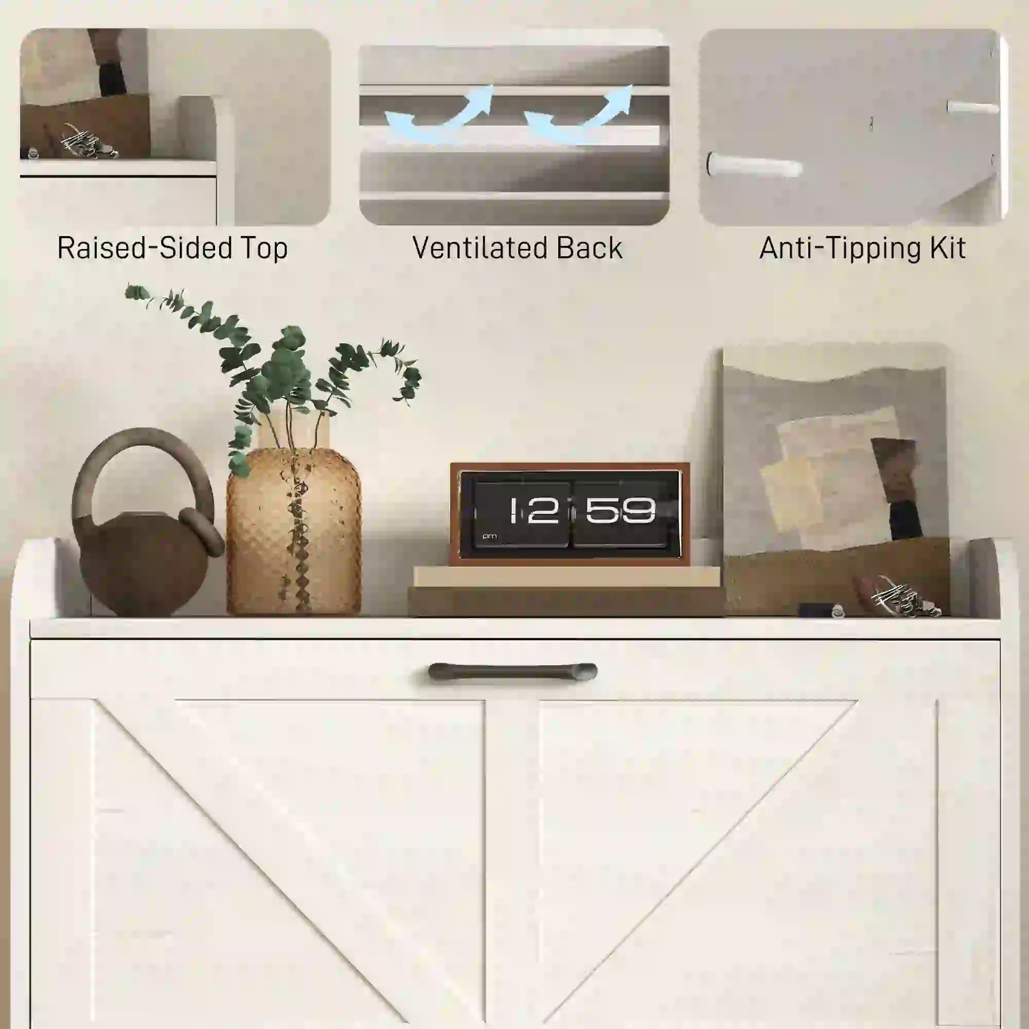Narrow Shoe Storage Cabinet, 2 Flip Drawers, Adjustable Shelves, White Oak Shoe Storage Cabinets & Racks at Gallery Canada