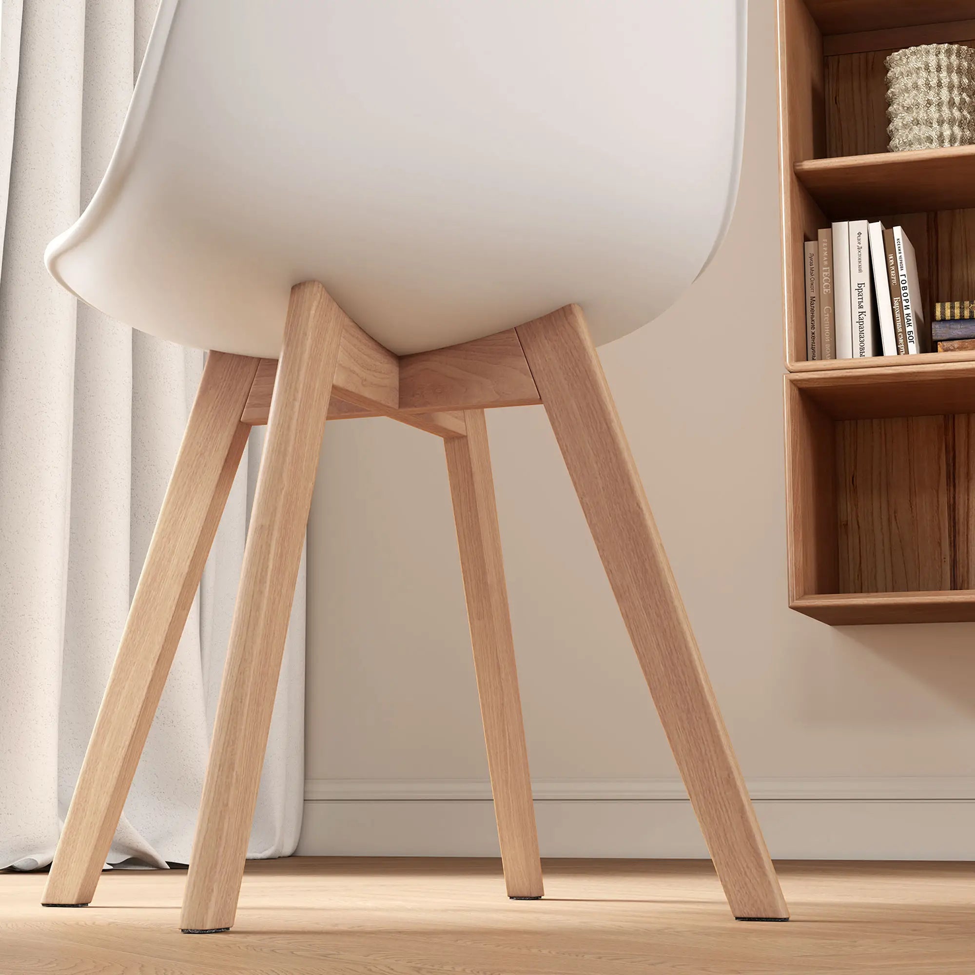 Modern Dining Table Chairs Set of 4, Rubber Wood, PU Leather Cushion Bar Sets at Gallery Canada