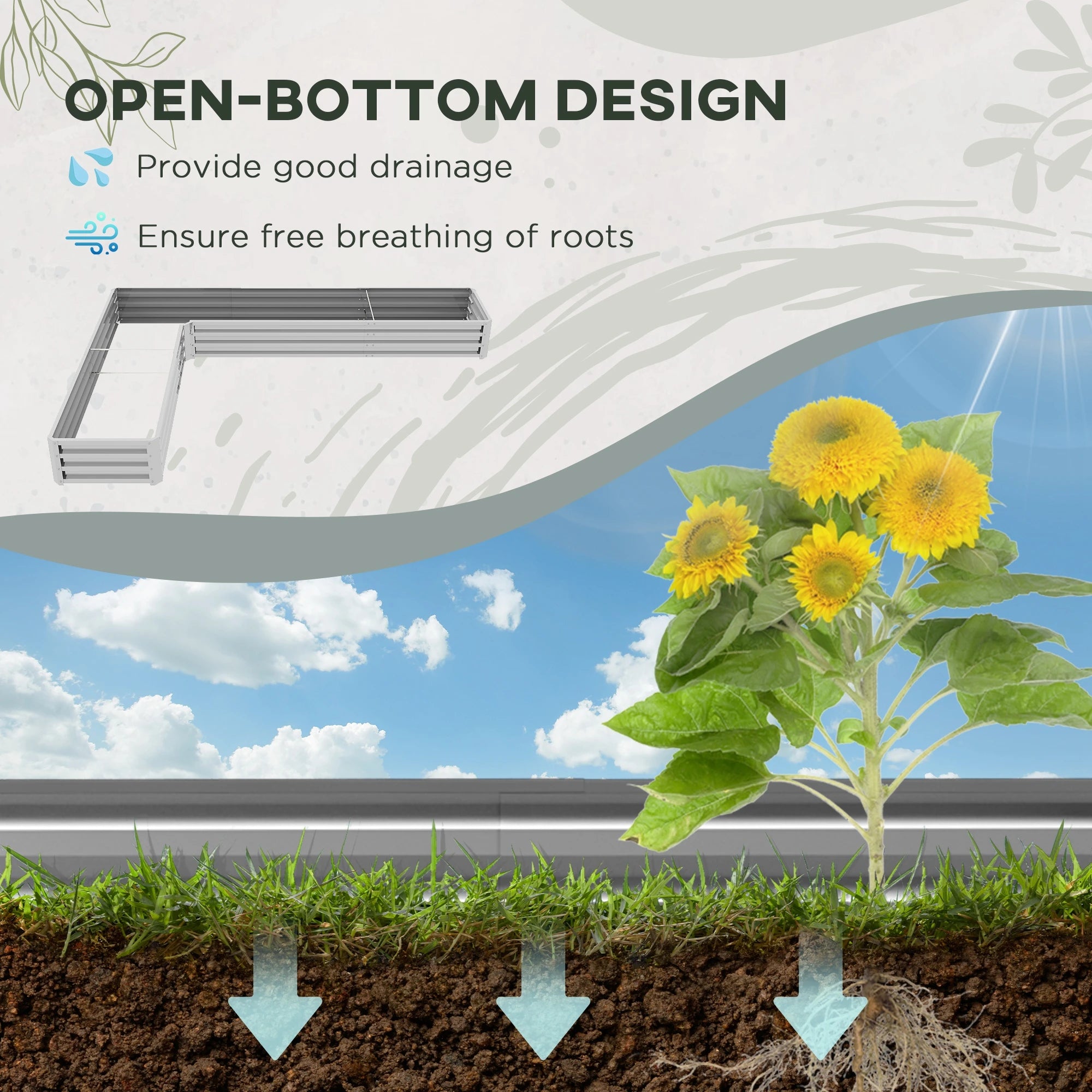 Galvanized Steel Raised Garden Bed, 82