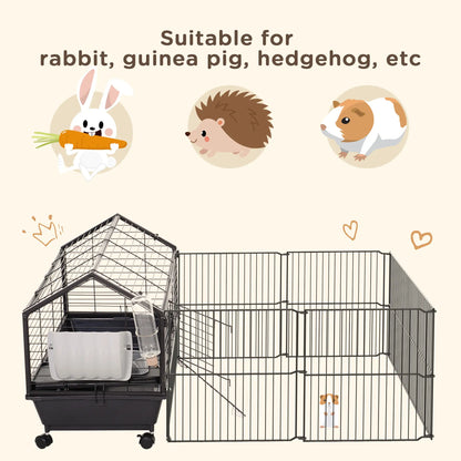 Metal Small Animal Cage, Rabbit Cage, 34.6" L x 50.6" W x 22" H Houses & Habitats at Gallery Canada