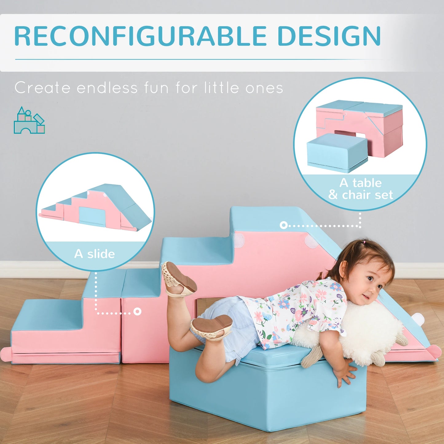 2-Piece Soft Play Kids Foam Set, for Crawl and Climb, Light Blue Baby Gym & Playmats at Gallery Canada