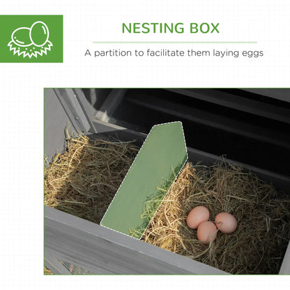 79" Wooden Chicken Coop, Hen House, Poultry Habitat, Grey Chicken Coops at Gallery Canada