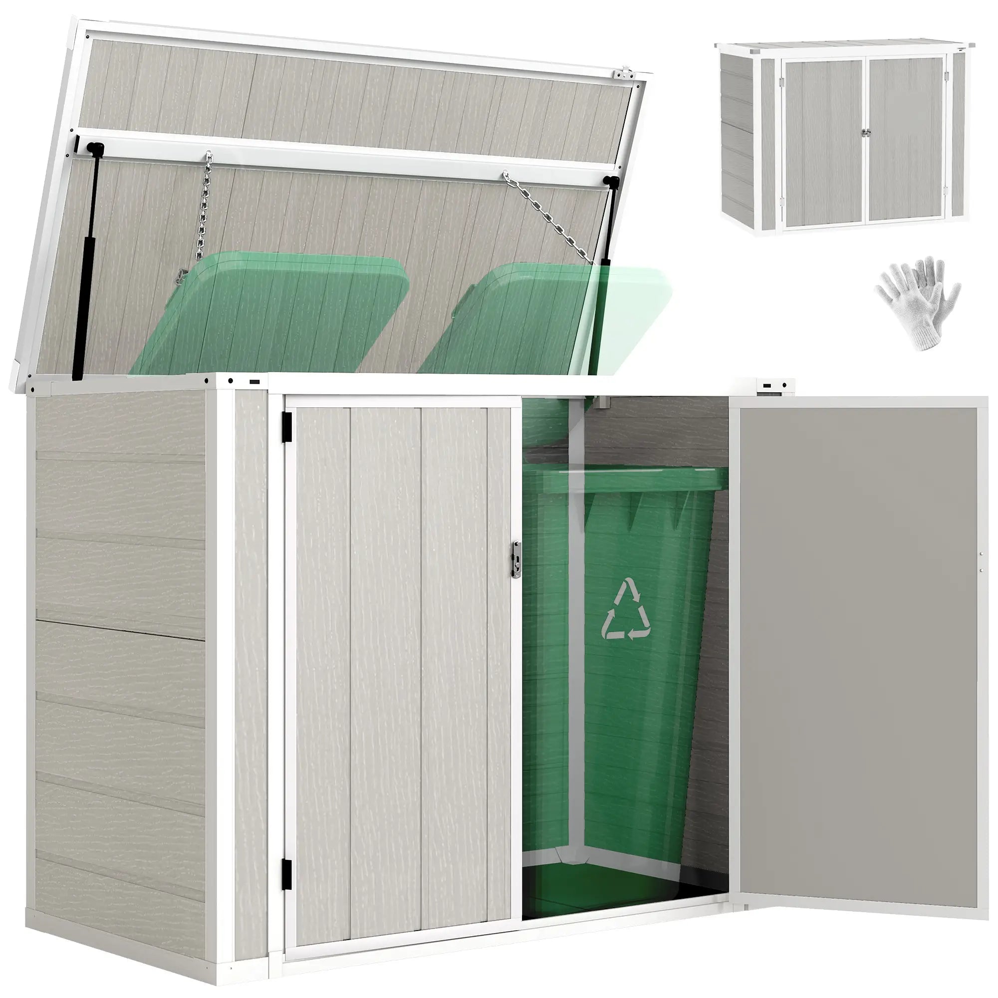 41 Cu Ft Outdoor Storage Shed, Lockable, Light Grey Sheds at Gallery Canada