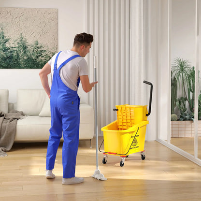 Mop Bucket with Wringer on Wheels, 38 Quart, Yellow Household Supplies at Gallery Canada