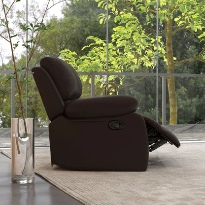 PU Leather Manual Recliner Sofa, Double Loveseat with Footrest, Brown 2-Seater Sofas at Gallery Canada