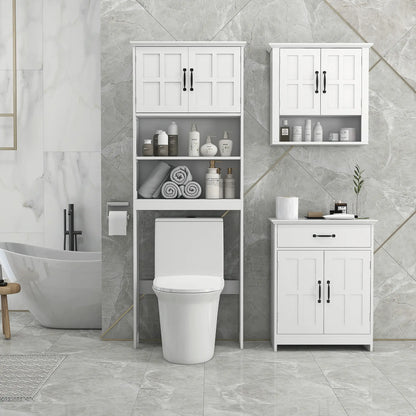 Over Toilet Storage, Bathroom Cabinet with Shelves, Double Door, White Over The Toilet Storage at Gallery Canada