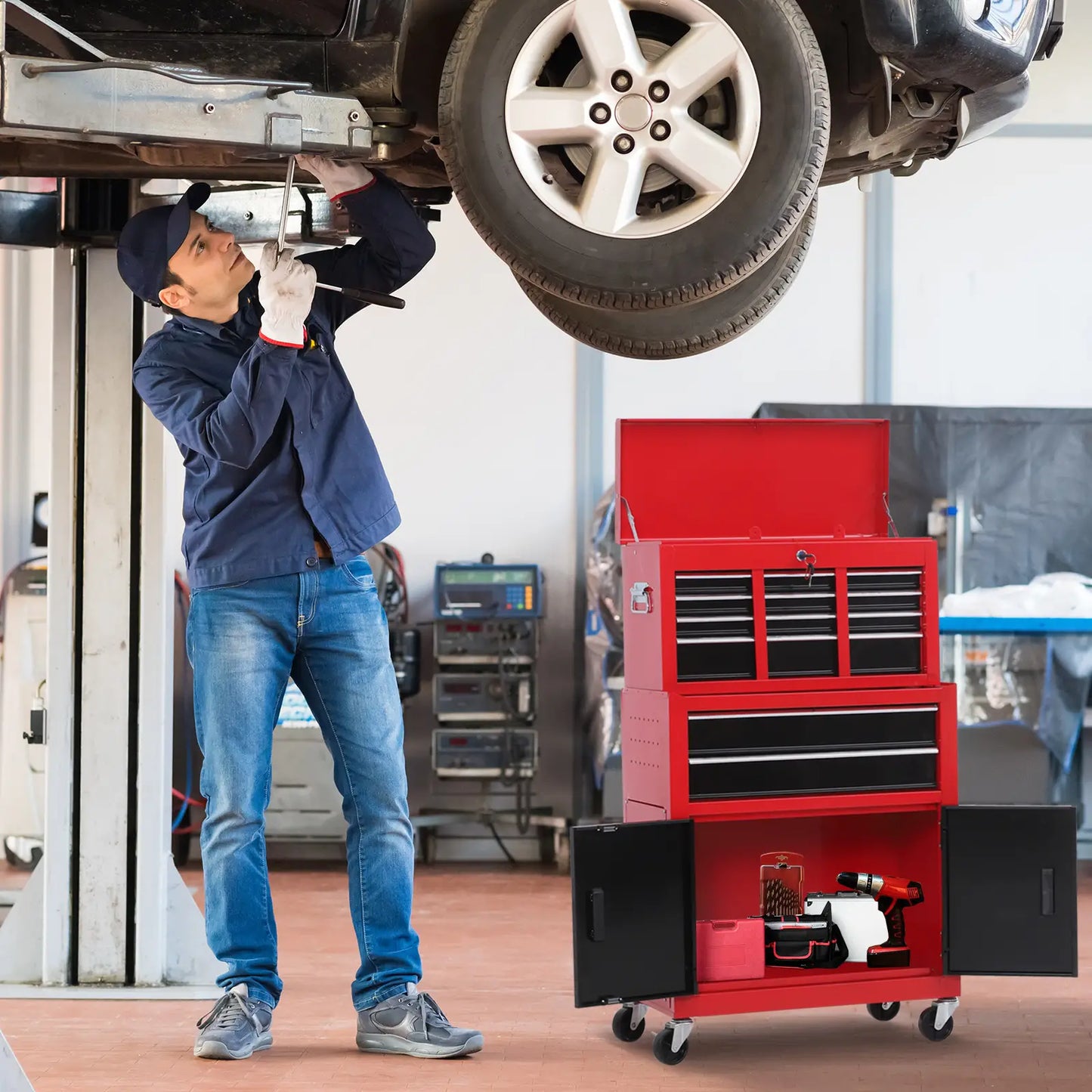 Rolling Tool Chest, 6-Drawer Storage Cabinet, Detachable Organizer, Lockable Toolbox Tool Organizers at Gallery Canada