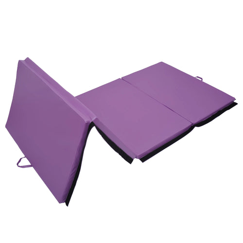 4'x10'x2'' Folding Gymnastics Mat, Exercise Mat for Yoga, MMA, Purple