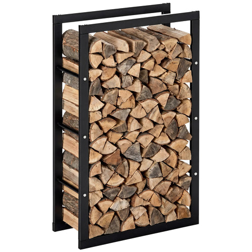 Outdoor Firewood Rack, Log Holder with Handles, 220 lbs. Capacity, 23.6