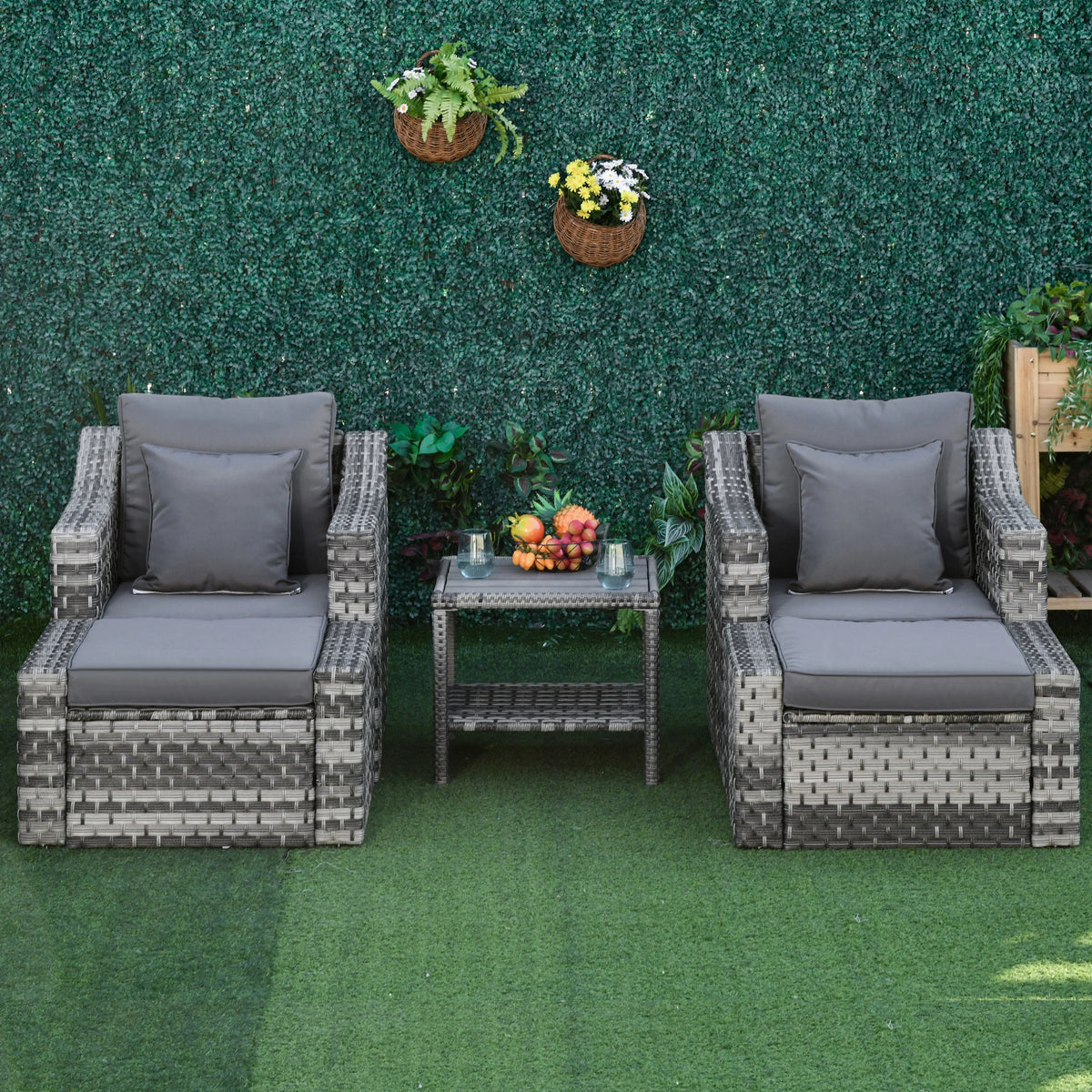5-Piece Patio Rattan Conversation Set, Grey Patio Furniture Sets at Gallery Canada