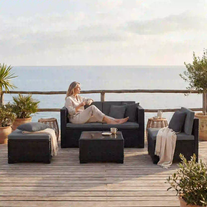 5 Piece Patio Furniture Set, L-Shape Sectional, Grey Patio Furniture Sets at Gallery Canada