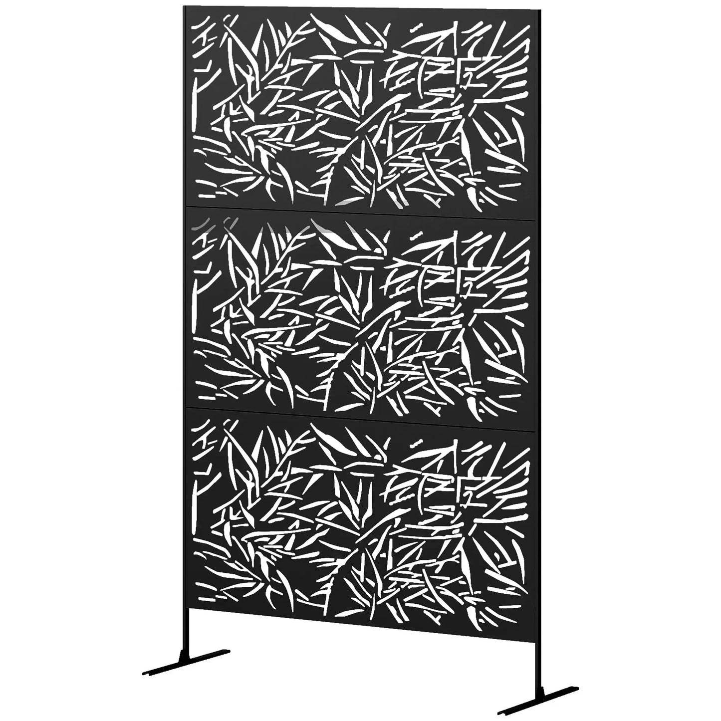 Metal Privacy Screen Freestanding Divider, 78" x 48", Black Side Awnings Black at Gallery Canada