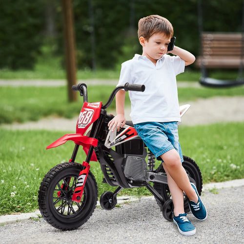 12V Kids Dirt Bike, Electric Motorcycle, Red