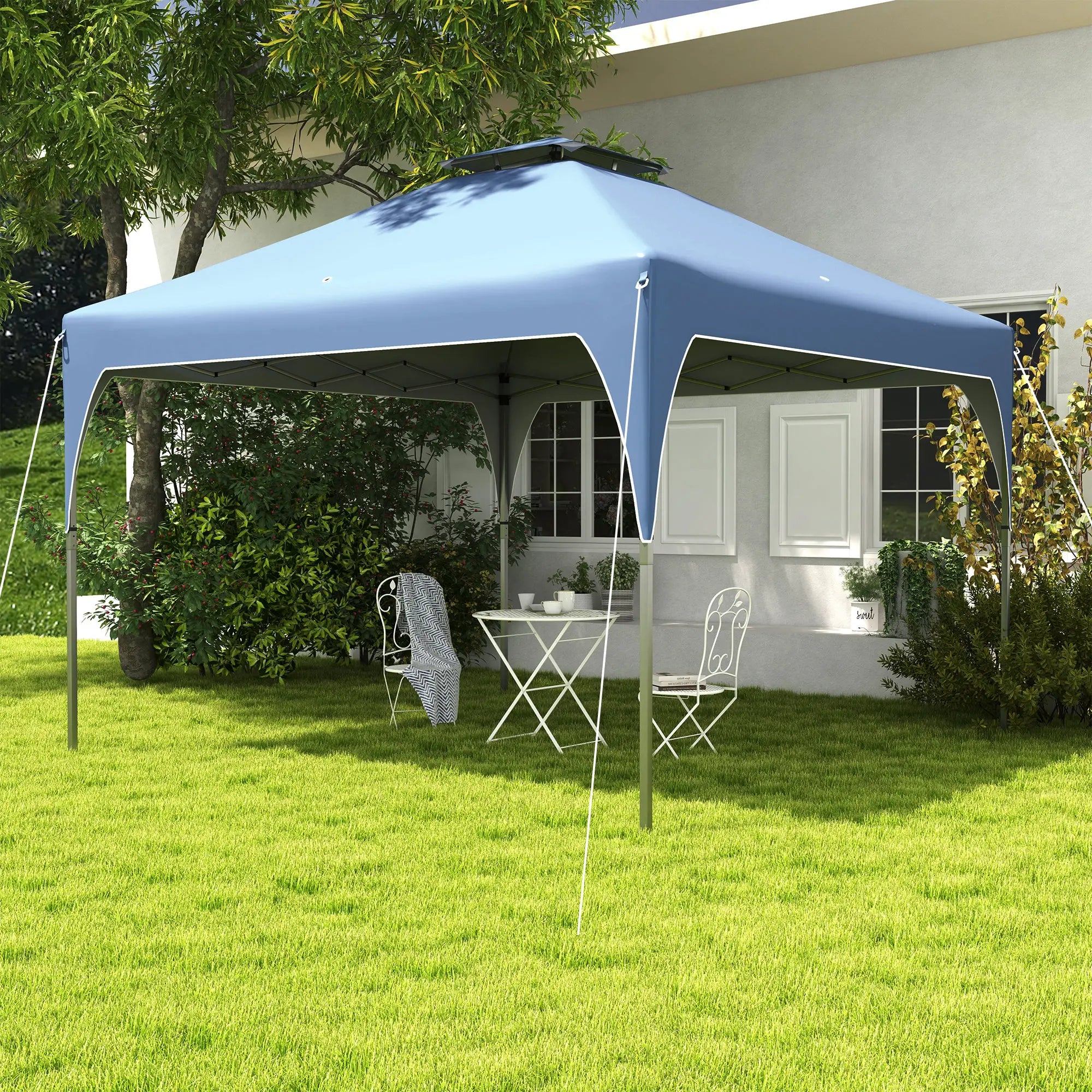 10x10 Pop Up Canopy Tent, 2 Tier Vent Roof, Carry Bag, Blue Pop Up Canopies at Gallery Canada