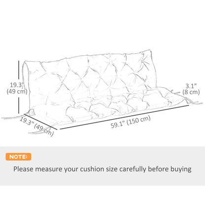 Garden Bench Cushion 3-Seater, Non-Slip, 59.1" x 38.6", Black Patio Chair Cushions at Gallery Canada