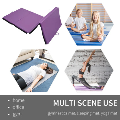 4'x10'x2'' Folding Gymnastics Mat, Exercise Mat for Yoga, MMA, Purple Gymnastics Mats at Gallery Canada
