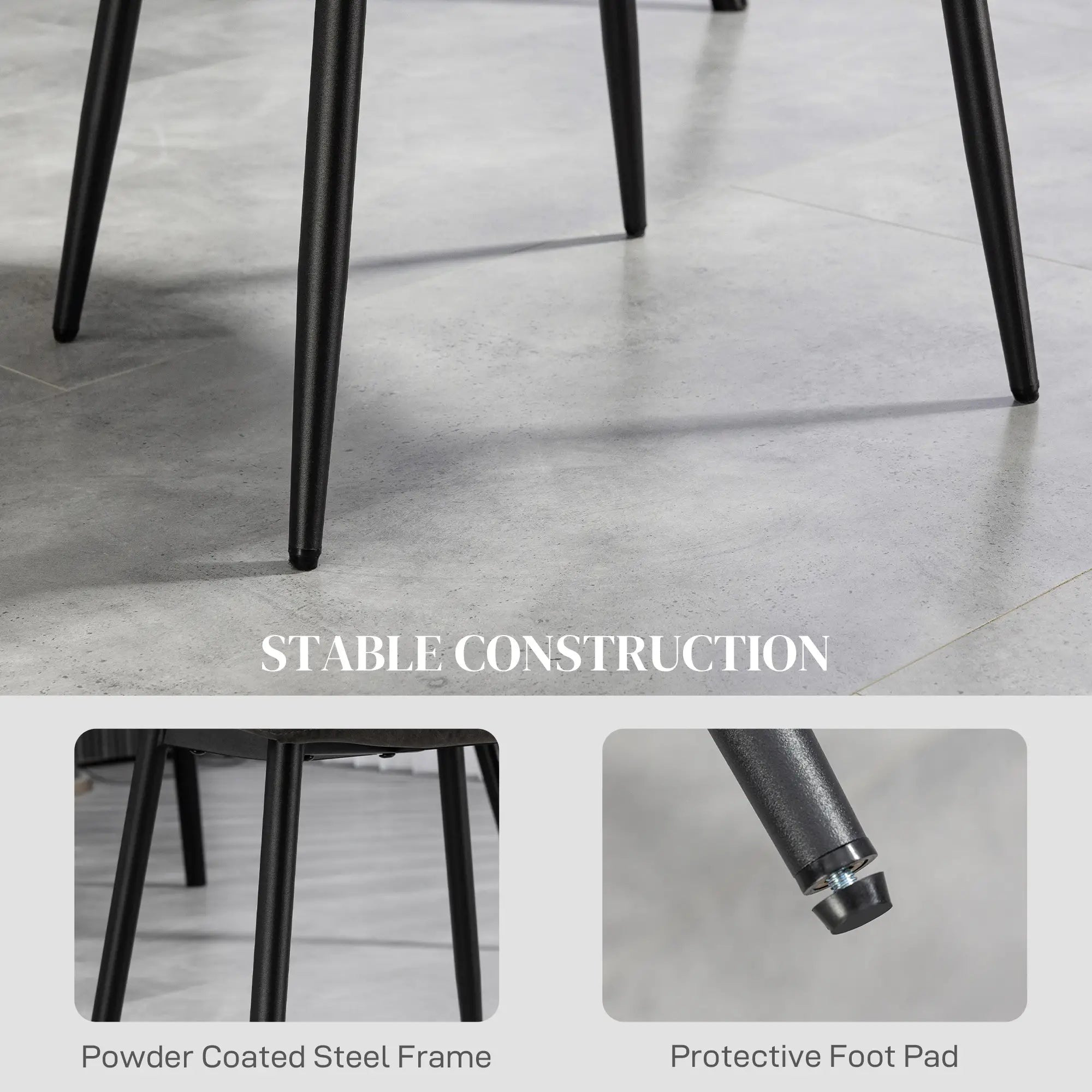 Retro Dining Table Chairs Set of 4, PU Leather Upholstered Bar Stools at Gallery Canada