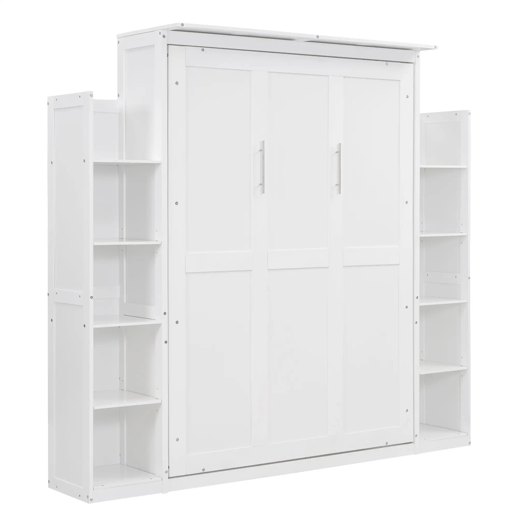 Murphy Bed with Shelves, LED Lights, 91