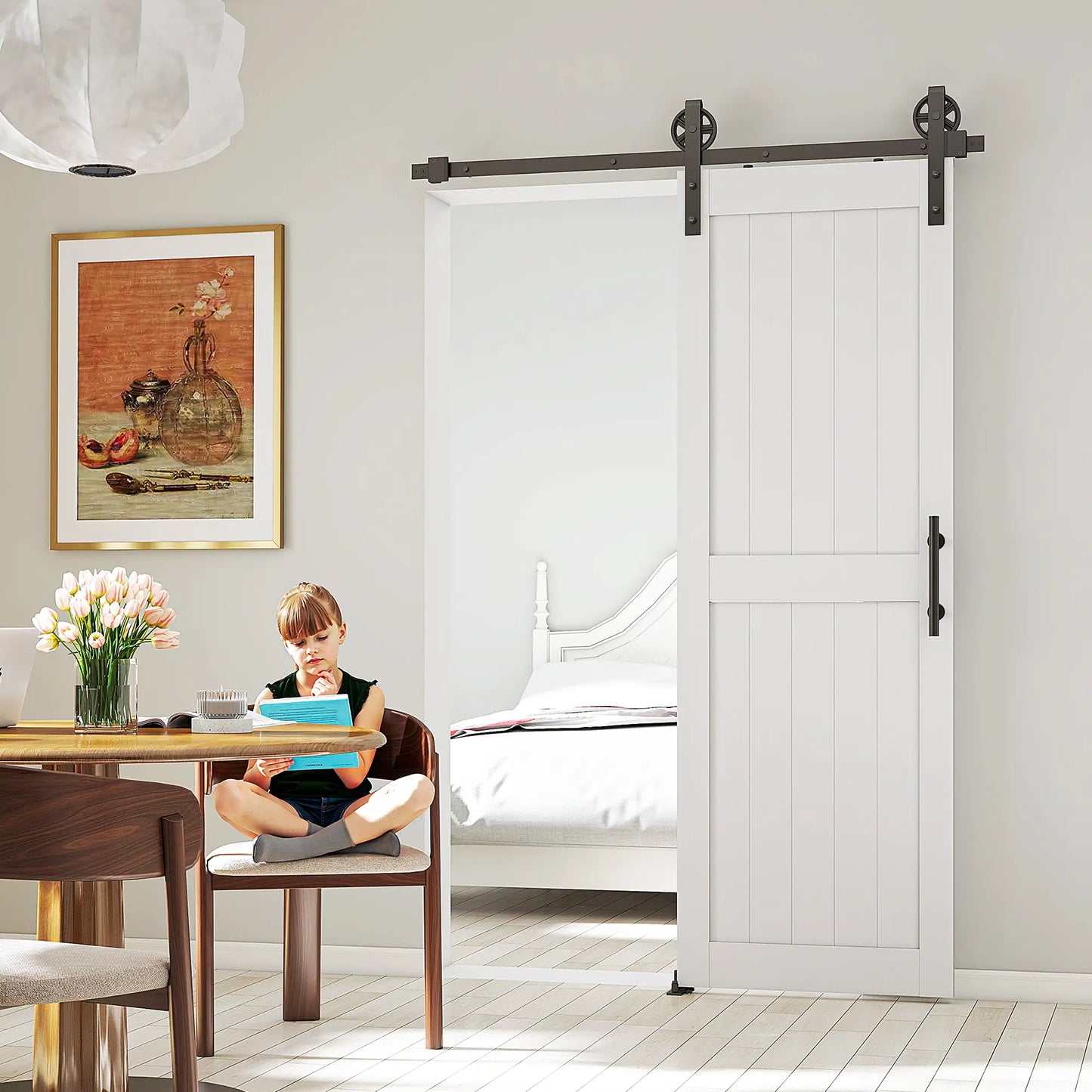 Barn Door with 5FT Sliding Hardware Kit, White Door Hardware at Gallery Canada