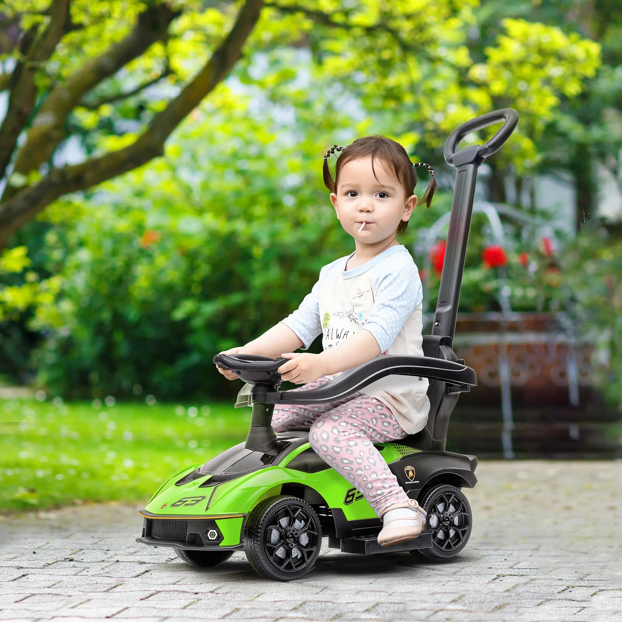 3 in 1 Toddler Ride On Push Car, Sliding Car with Footrest, Green Push Cars for Toddlers at Gallery Canada