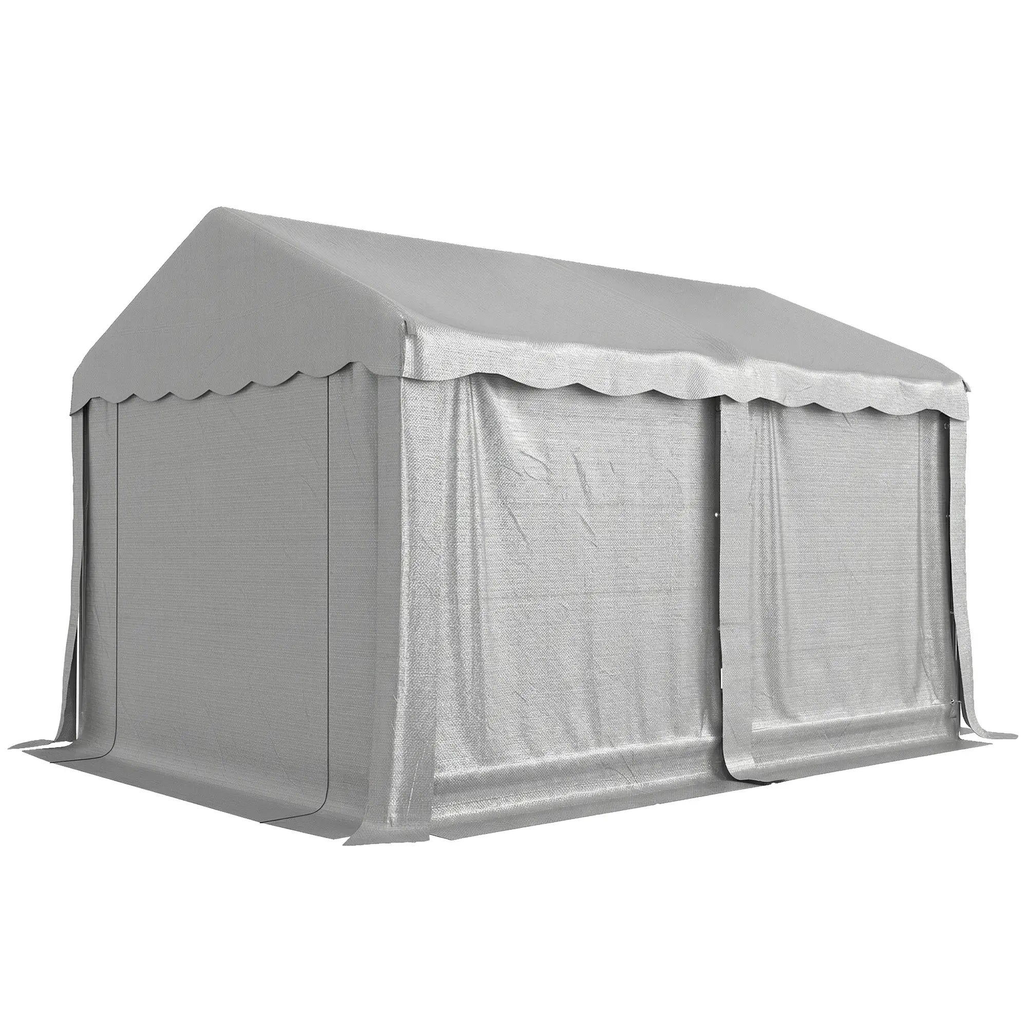 Portable Shed, 13' x 10', Roll-up Zipper Door, Removable Sidewalls, Light Grey Portable Shed Light Grey at Gallery Canada