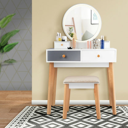 Makeup Dressing Table With 4 Drawers, Lighted Mirror, White Makeup Vanities at Gallery Canada