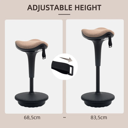 Adjustable Ergonomic Swivel Standing Stool, Brown Office Chairs at Gallery Canada