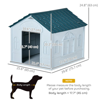 26" Plastic Dog House, Outdoor with Air Vents, Small Medium Dogs, Blue Houses, Kennels & Pens at Gallery Canada